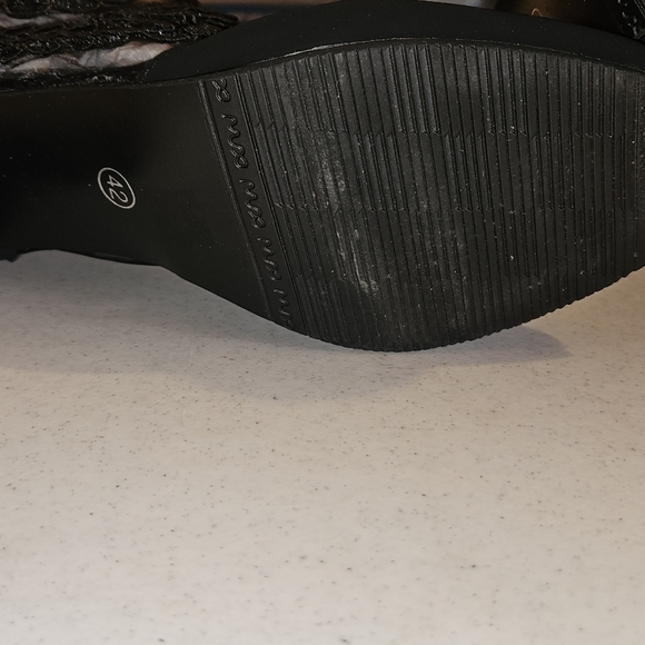 Hollow Mesh Women's Sandals Lace High Heel - Picture 10 of 14